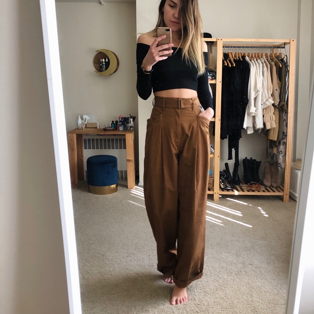 Uniqlo Wide Leg Belted Pants